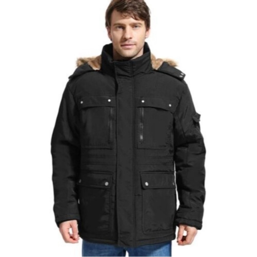 Yozai Men's Black winter coat NWT XL